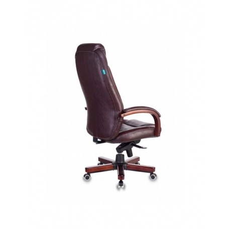 Кресло руководителя Бюрократ T-9923WALNUT/BLACK черный кожа - фото 4