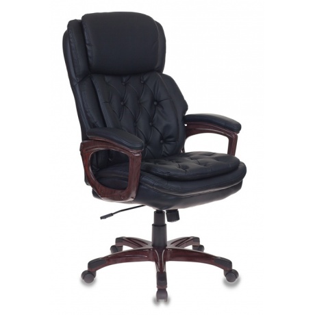 Кресло руководителя Бюрократ T-9918/BLACK черный рециклированная кожа/кожзам - фото 1