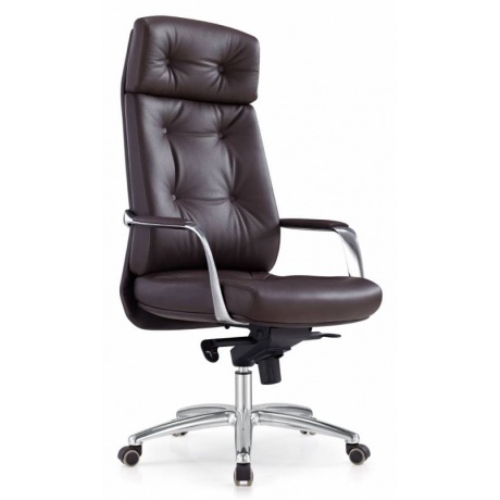 Кресло руководителя Бюрократ Dao/BROWN коричневый кожа - фото 4