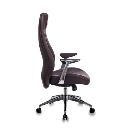 Кресло руководителя Бюрократ Zen/BROWN коричневый кожа - фото 3