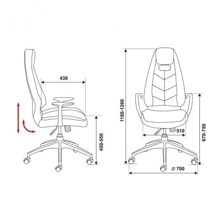 Кресло руководителя Бюрократ Zen/BROWN коричневый кожа - фото 5