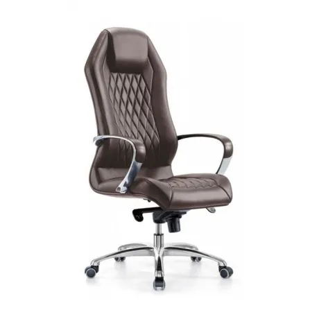 Кресло руководителя Бюрократ Aura/BROWN коричневый кожа