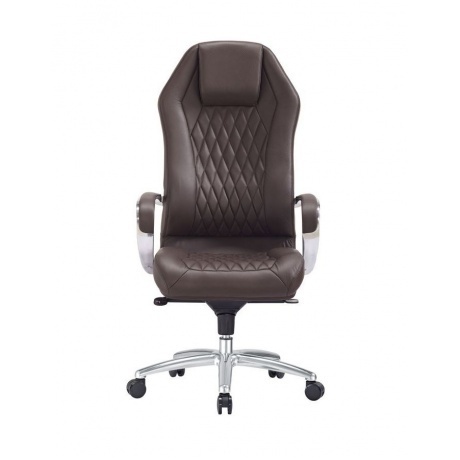 Кресло руководителя Бюрократ Aura/BROWN коричневый кожа - фото 2