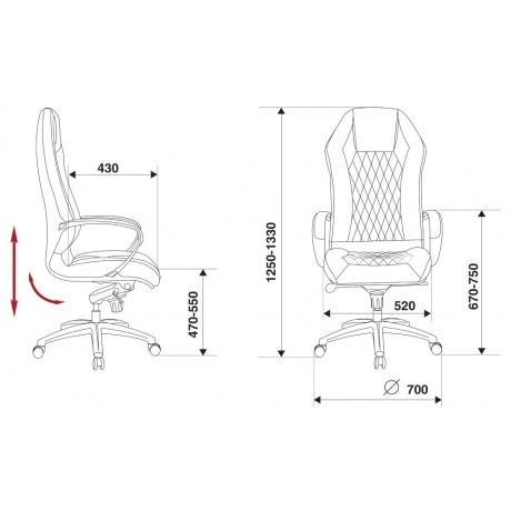 Кресло руководителя Бюрократ Aura/BROWN коричневый кожа - фото 5