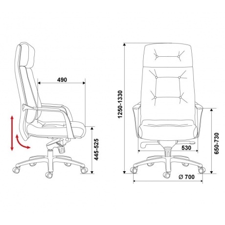 Кресло руководителя Бюрократ Dao/BLACK черный кожа - фото 5