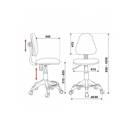 Кресло детское Бюрократ KD-4-F/TW-55 голубой - фото 4