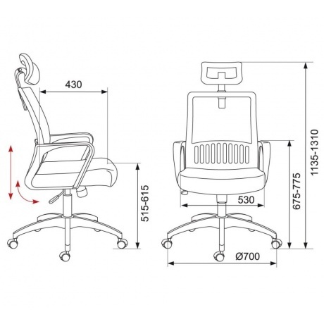 Кресло Бюрократ MC-201-H/TW-11 черный - фото 5
