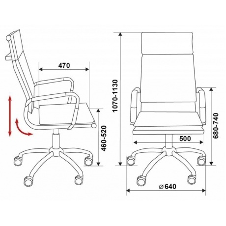 Кресло руководителя Бюрократ CH-993/blue синий искусственная кожа - фото 3