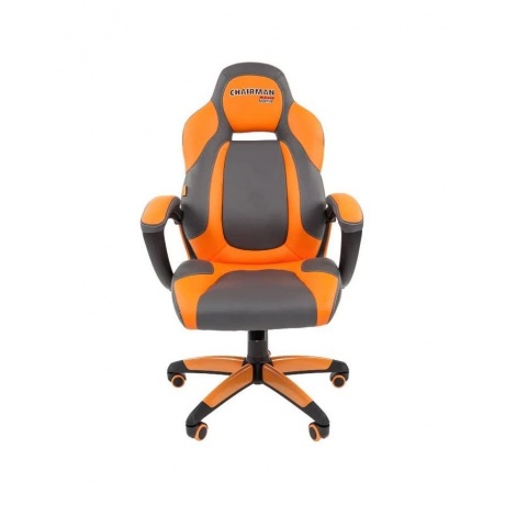 Компьютерное кресло Chairman game 20 серый/оранжевый - фото 2