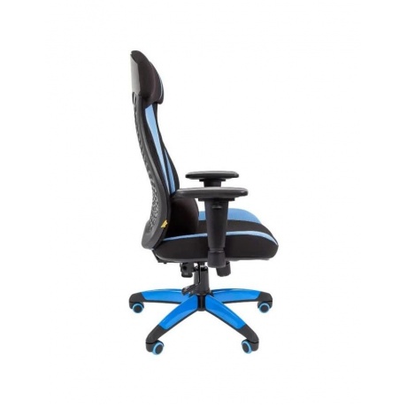 Компьютерное кресло Chairman game 14 чёрное/голубое - фото 3