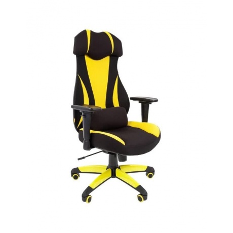 Компьютерное кресло Chairman game 14 чёрное/жёлтое - фото 1
