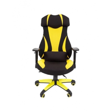 Компьютерное кресло Chairman game 14 чёрное/жёлтое - фото 2