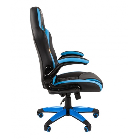 Компьютерное кресло Chairman game 15 чёрный/голубой - фото 3
