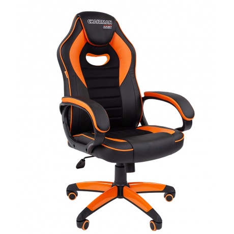 Компьютерное кресло Chairman game 16 чёрный/оранжевый - фото 1