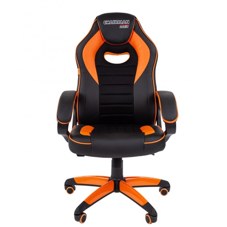 Компьютерное кресло Chairman game 16 чёрный/оранжевый - фото 2