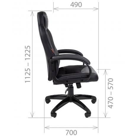 Компьютерное кресло Chairman game 17 чёрное/серое - фото 5