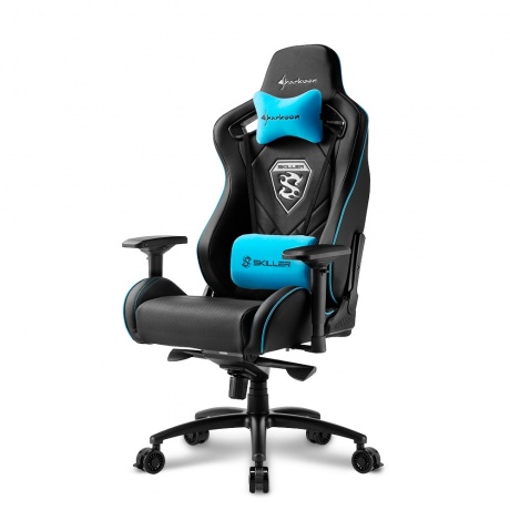 Компьютерное кресло Sharkoon Shark Skiller SGS4 чёрно-синее - фото 1
