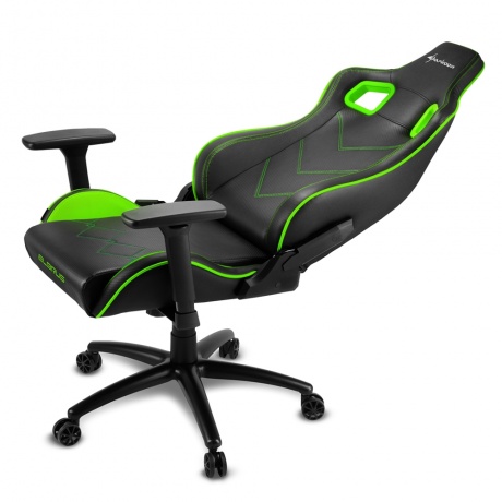 Кресло игровое Sharkoon Elbrus 2 чёрно-зелёное - фото 5