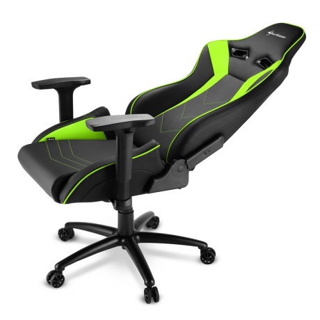 Кресло игровое Sharkoon Elbrus 3 чёрно-зелёное - фото 5