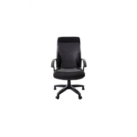 Компьютерное кресло Brabix &quot;Trust EX-535&quot;, экокожа черная, ткань серая - фото 4
