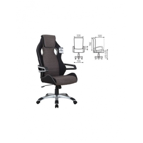 Компьютерное кресло Brabix &quot;Techno GM-002&quot; черный/серый, вставки белые - фото 1