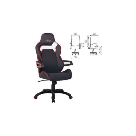 Компьютерное кресло Brabix &quot;Nitro GM-001&quot; красный/черный - фото 1