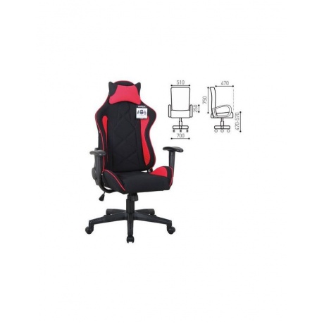 Компьютерное кресло Brabix &quot;GT Racer GM-101&quot; черный/красный - фото 1
