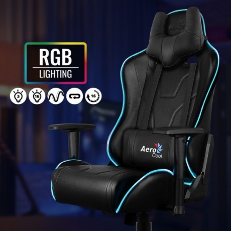 Кресло игровое Aerocool AC220 AIR RGB-B black - фото 4