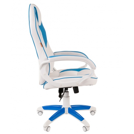 Компьютерное кресло Chairman game 16 белый/голубой (экокожа, 00-07030049) - фото 3