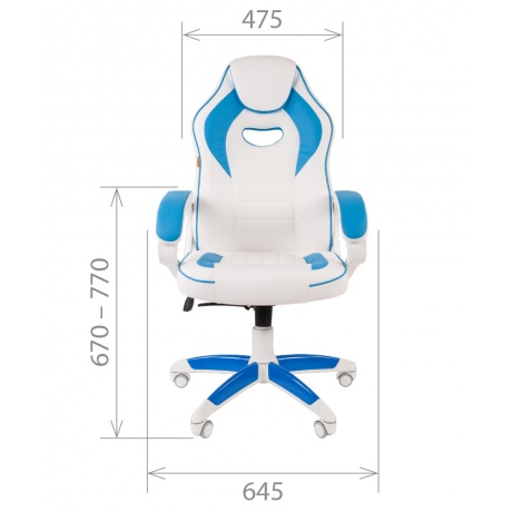 Компьютерное кресло Chairman game 16 белый/голубой (экокожа, 00-07030049) - фото 4