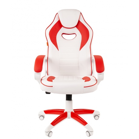 Компьютерное кресло Chairman game 16 белый/красный (экокожа, 00-07030050) - фото 2