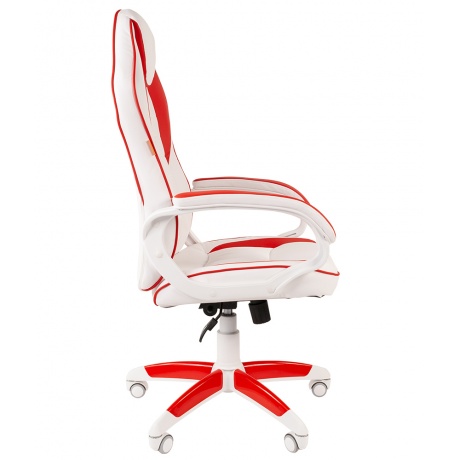 Компьютерное кресло Chairman game 16 белый/красный (экокожа, 00-07030050) - фото 3