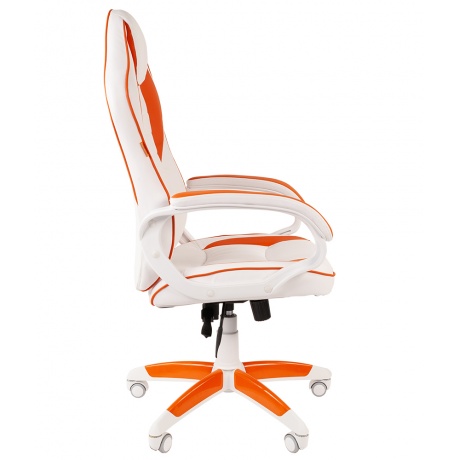 Компьютерное кресло Chairman game 16 белый/оранжевый (экокожа, 00-07030051) - фото 3