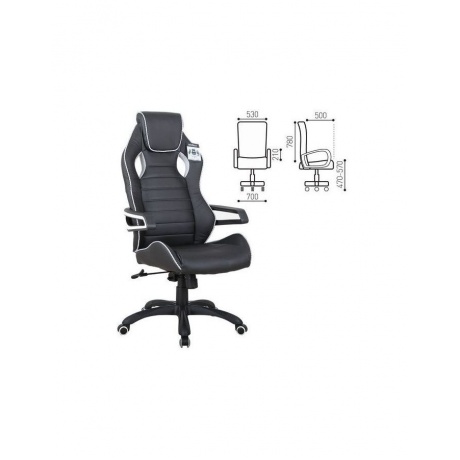 Компьютерное кресло BRABIX Techno Pro GM-003 (экокожа черное/серое вставки серые) - фото 1