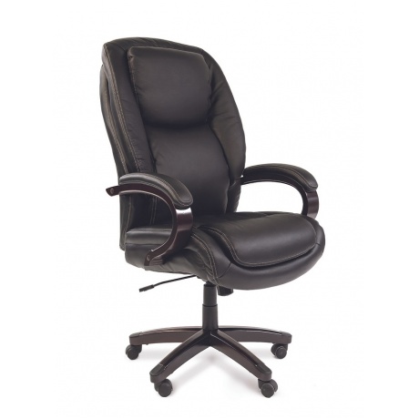 Кресло компьютерное Chairman 408 черный (кожа) - фото 1