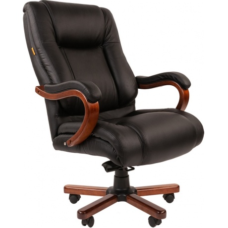 Кресло компьютерное Chairman 503 черный (кожа) - фото 1