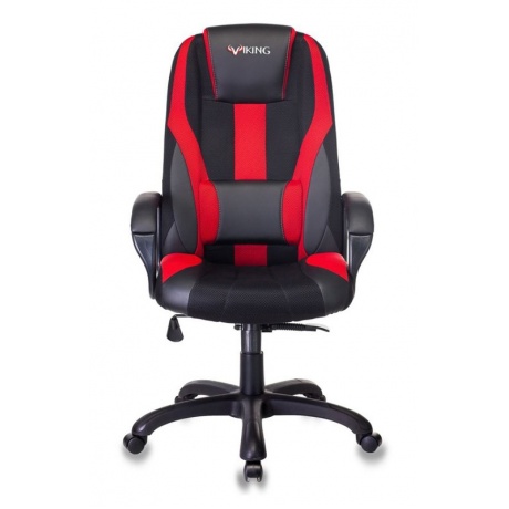 Кресло игровое Бюрократ VIKING-9/BL+RED черный/красный искусст.кожа/ткань - фото 2
