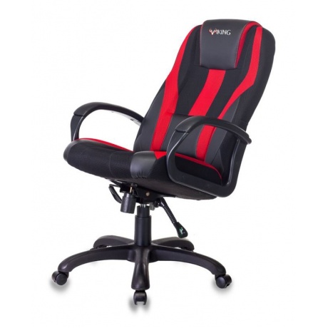 Кресло игровое Бюрократ VIKING-9/BL+RED черный/красный искусст.кожа/ткань - фото 6