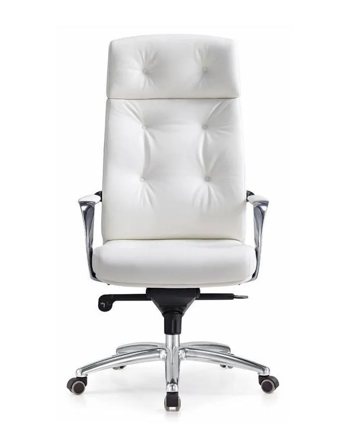 Кресло руководителя Бюрократ _DAO/WHITE белый кожа крестовина алюминий - фото 2
