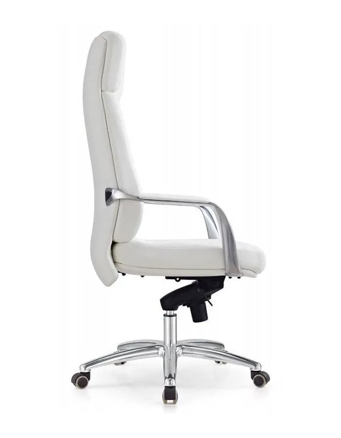 Кресло руководителя Бюрократ _DAO/WHITE белый кожа крестовина алюминий - фото 3