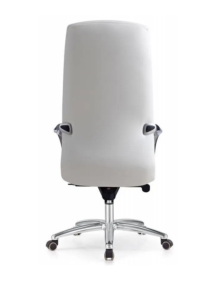 Кресло руководителя Бюрократ _DAO/WHITE белый кожа крестовина алюминий - фото 4