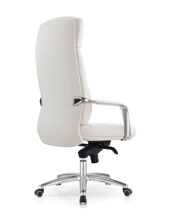 Кресло руководителя Бюрократ _DAO/WHITE белый кожа крестовина алюминий - фото 5