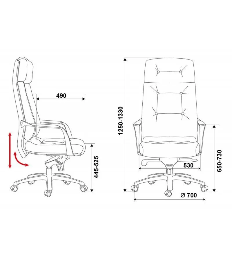 Кресло руководителя Бюрократ _DAO/WHITE белый кожа крестовина алюминий - фото 7