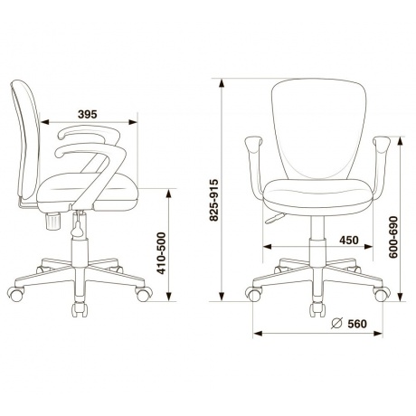 Кресло детское Бюрократ KD-W10AXSN/26-25 серый 26-25 (пластик белый) - фото 5