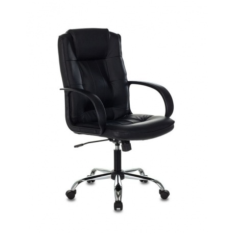 

Кресло руководителя Бюрократ T-800N/BLACK черный кожа крестовина хром