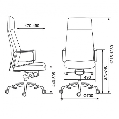 Кресло руководителя Бюрократ JONS/BLACK черный кожа крестовина алюминий - фото 6