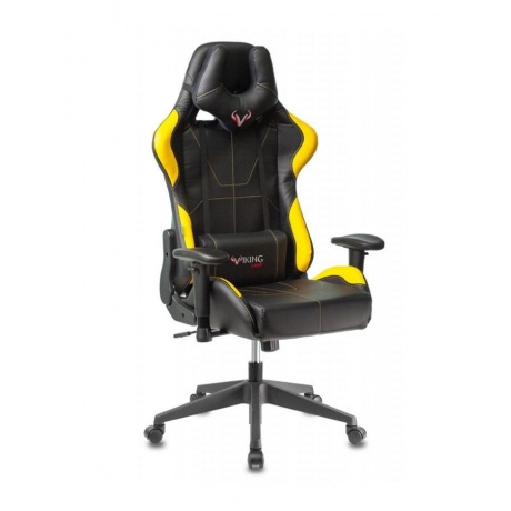 Компьютерное кресло Бюрократ VIKING 5 AERO YELLOW черный/желтый искусственная кожа - фото 1