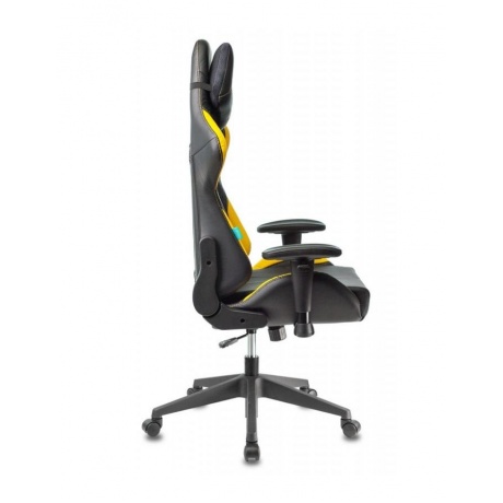 Компьютерное кресло Бюрократ VIKING 5 AERO YELLOW черный/желтый искусственная кожа - фото 4