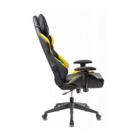 Компьютерное кресло Бюрократ VIKING 5 AERO YELLOW черный/желтый искусственная кожа - фото 6