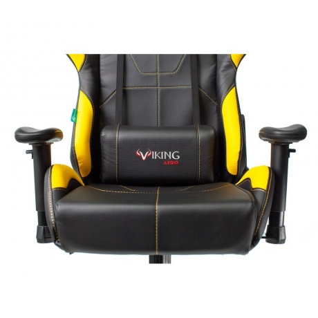 Компьютерное кресло Бюрократ VIKING 5 AERO YELLOW черный/желтый искусственная кожа - фото 7